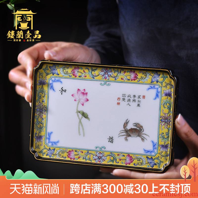 Jingdezhen ceramic all hand - made tea pets around branches decoration as hand porcelain plate furnishing articles cup pad cups tea tray