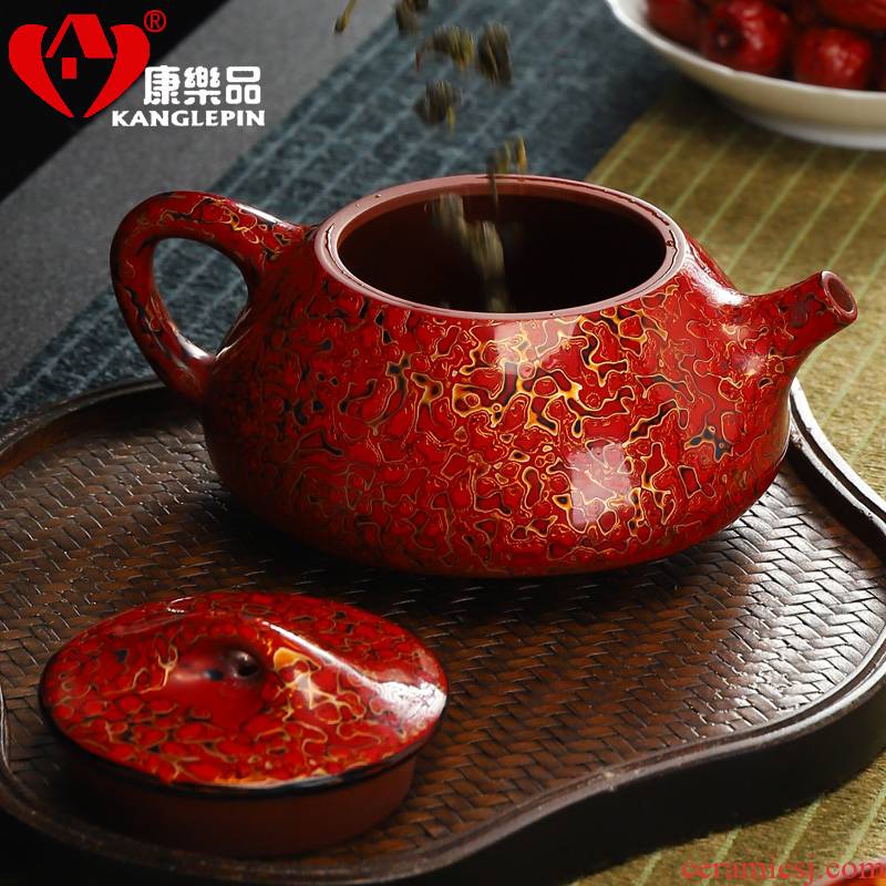 Recreational product violet arenaceous lacquer teapot tea set all hand famous kung fu home stone gourd ladle pot of tea sets tea pot