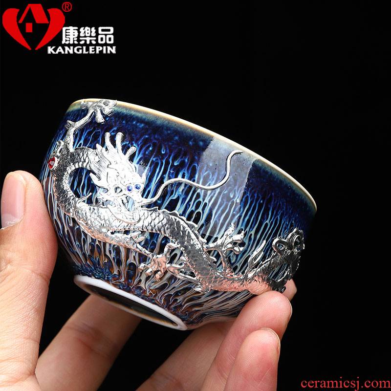 Recreational product silver Long Yao get built light ceramic cups household kung fu tea cup masters cup drawing, sample tea cup