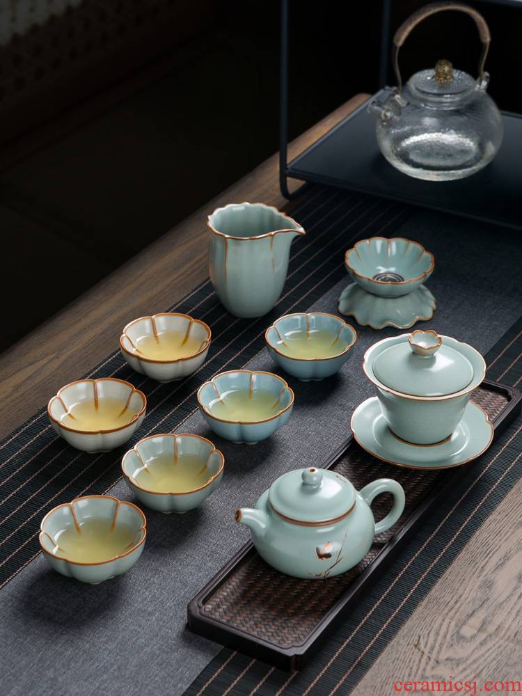 Your up crack kung fu tea set home sitting room open piece of jingdezhen ceramic lid bowl of tea cups