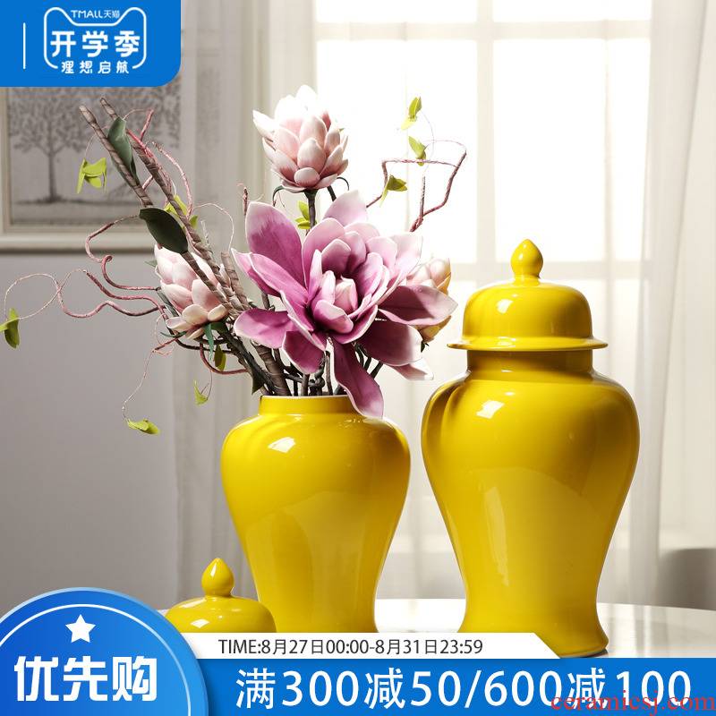 New Chinese style porch jingdezhen ceramic general tank sitting room the clubhouse TV ark place decorative vase flower arrangement