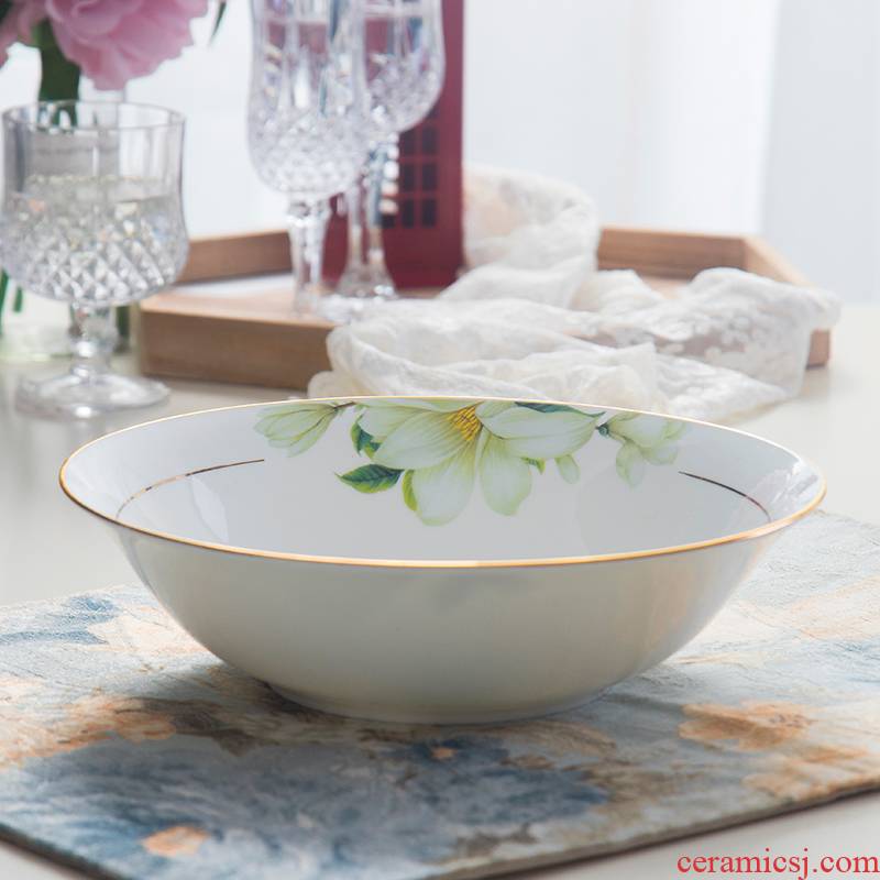 The embroider The 9 # 8 inches large ceramic bowl with big bowl pull rainbow such as bowl malatang rainbow such as bowl of noodles mercifully ipads China