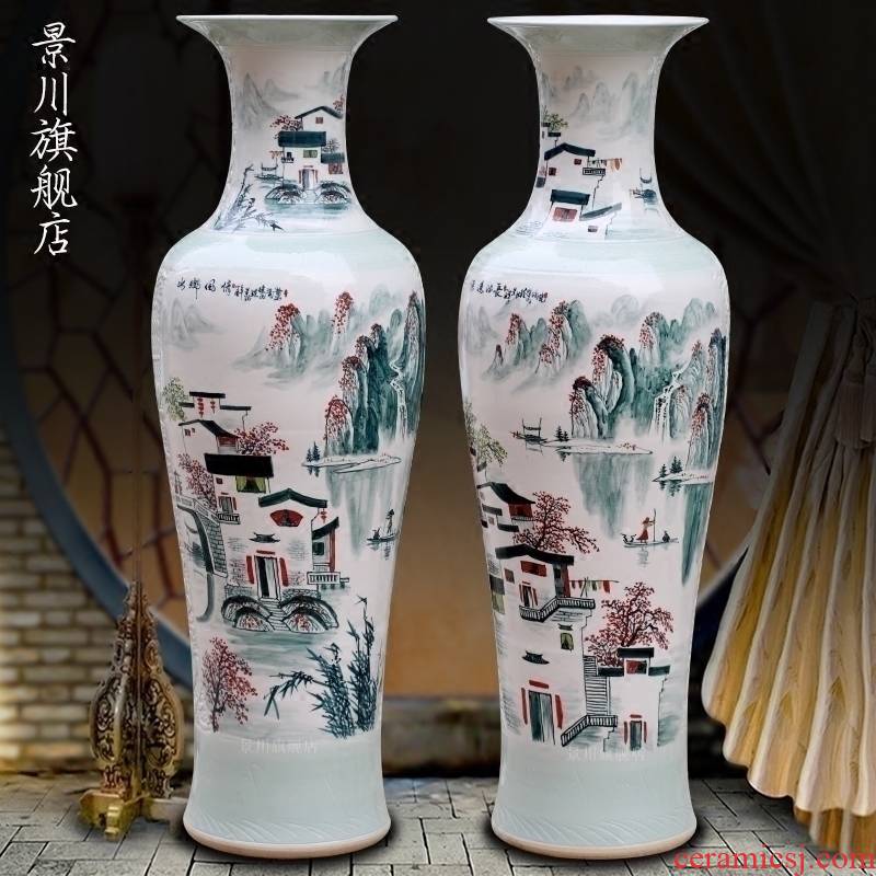 Jingdezhen ceramics hand - made water landscape of large vases, sitting room of modern Chinese style household act the role ofing is tasted furnishing articles