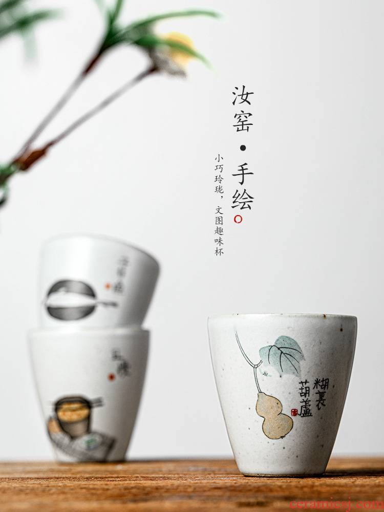 Jingdezhen hand - made kongfu master cup single cup your up individual sample tea cup pure manual interesting small ceramic cup