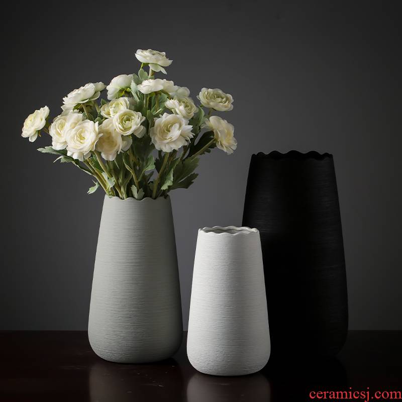 Nordic modern ceramic vase furnishing articles sitting room simulation flower arranging flowers, dried flowers to decorate the living room TV cabinet table accessories