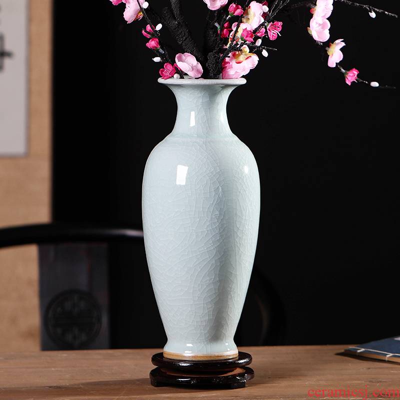Start restoring ancient ways is guanyao vase furnishing articles 30 cm high sitting room of Chinese style flower arranging white office of jingdezhen ceramics