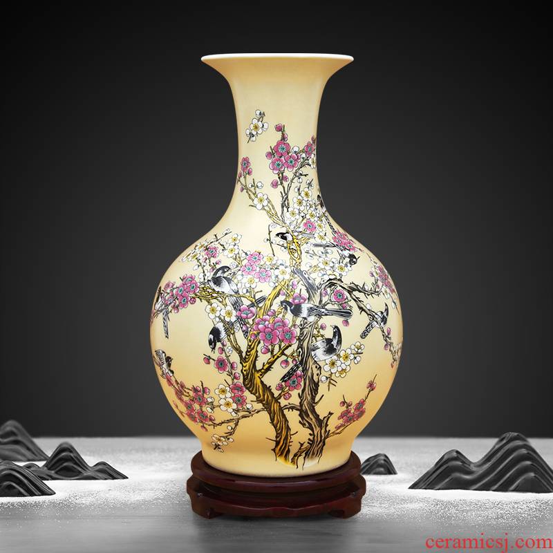 To porcelain industry of jingdezhen ceramic vase champagne gold colouring beaming furnishing articles
