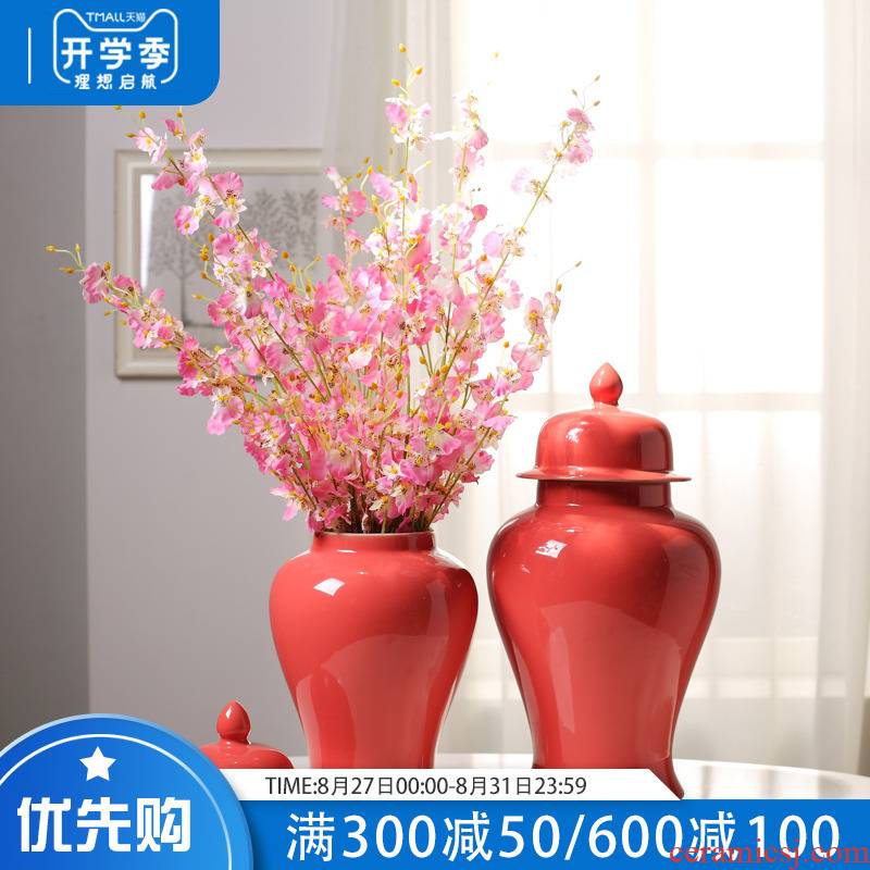 The New Chinese jingdezhen ceramics with cover storage tank sitting room between household adornment handicraft soft outfit example furnishing articles