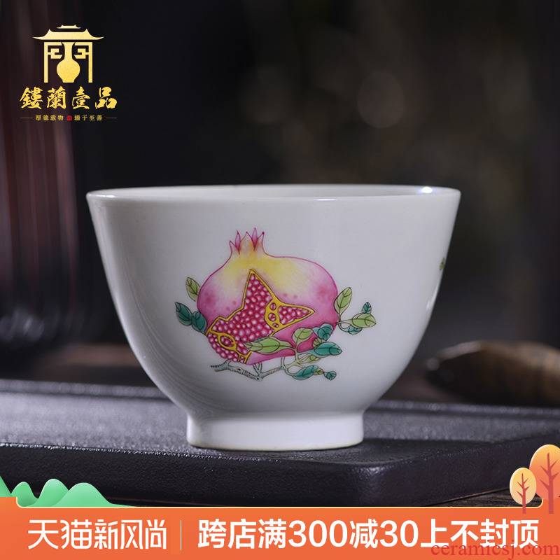 Jingdezhen ceramic all hand antique pastel sanduo lines master cup kung fu tea with a single cup cup by hand