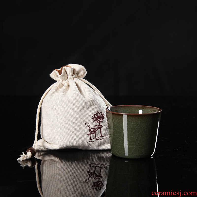 QY poly real scene celadon ceramics nameplates, fullness Wang Wu manual single cup cup tire iron elder brother up soup eat tea cups