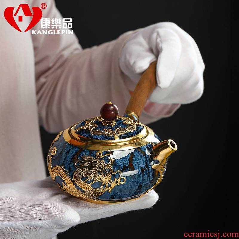 Recreational product an inset jades jingdezhen manually set Jin Gongfu make tea tea teapot teacup to build one single pot of household ceramics