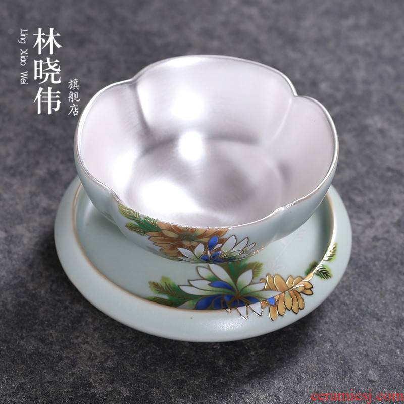 999 sterling silver your up ceramic individual cup of kung fu masters cup sample tea cup coppering. As silver cups cups, small single tea light