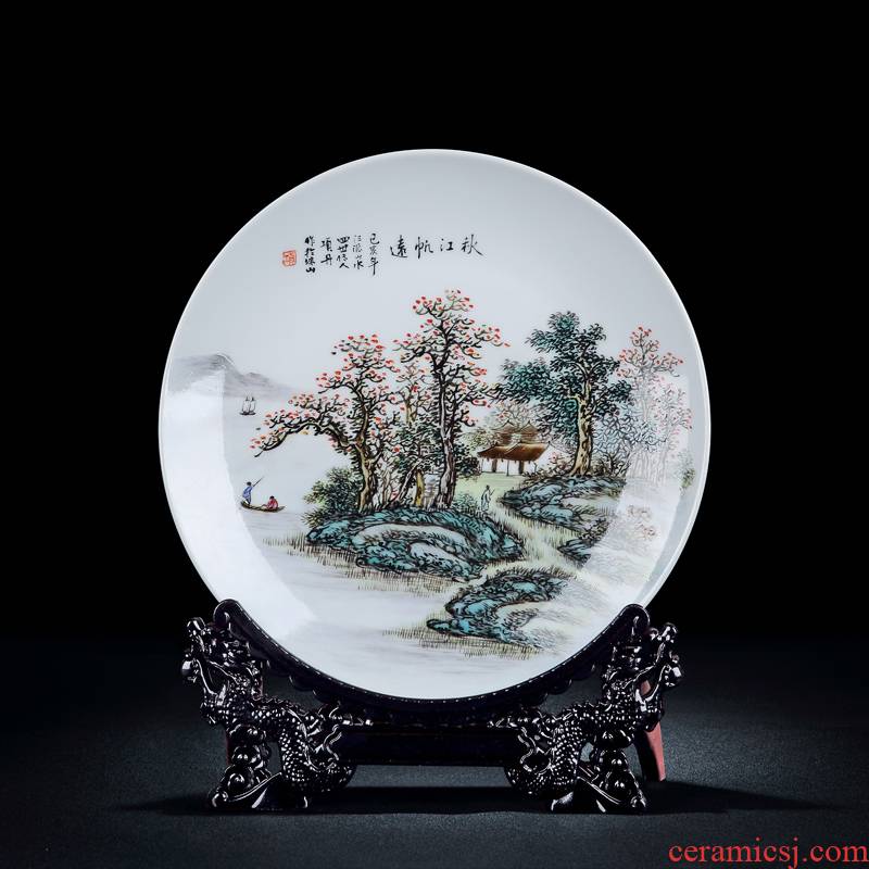 Jingdezhen ceramic decorative furnishing articles Dan to admire the dish dish dish sitting room porch Chinese arts and crafts items