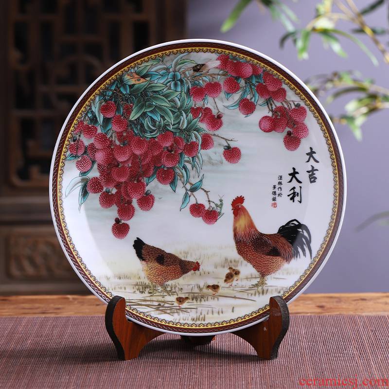 Jingdezhen ceramics prosperous hang dish decorative plate faceplate furnishing articles of modern home sitting room ark, act the role ofing is tasted