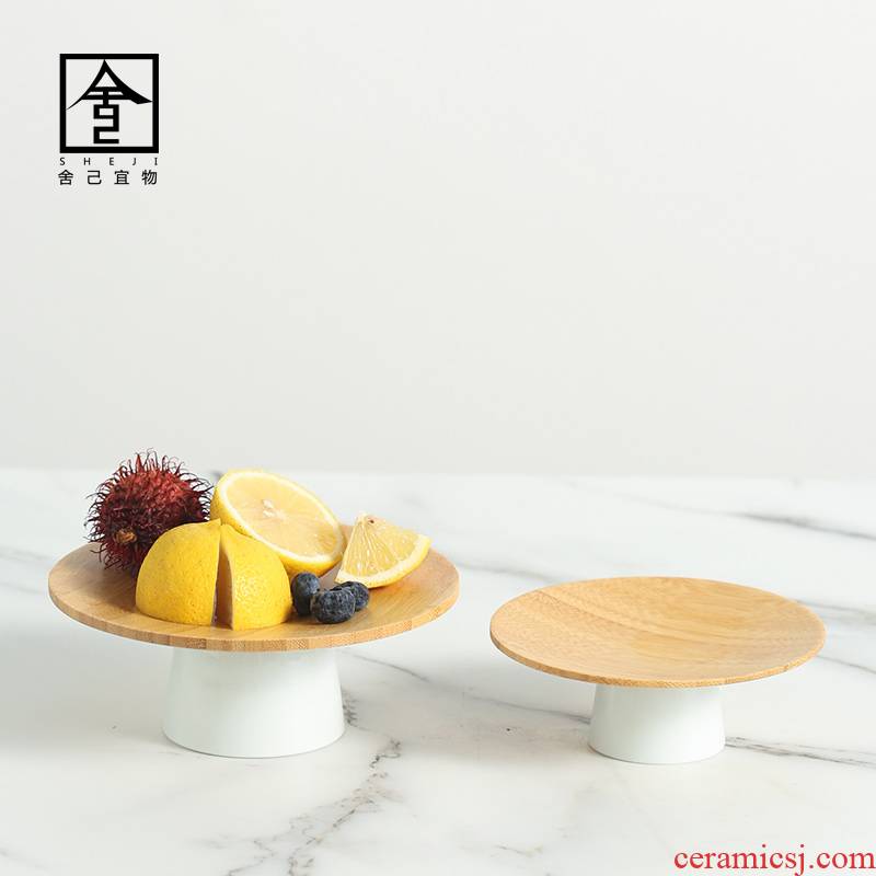 The Self - "appropriate content Japanese bamboo seasoned millet mush point of plate all the creative fruit bowl tea zero with dry fruit tray ceramic base