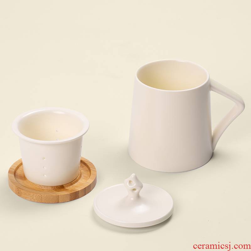RenXin office mark cup with cover tea cup men 's and women' s custom glass ceramic couples filtering cup home