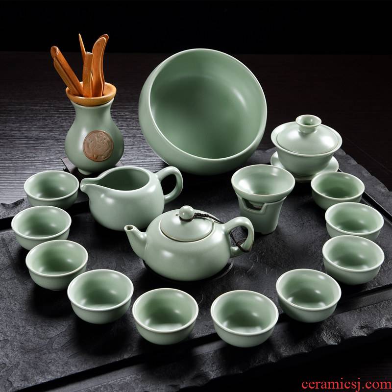 Start your up tea set a full range of your porcelain ceramic kung fu tea set ice crack of a complete set of tureen household teapot