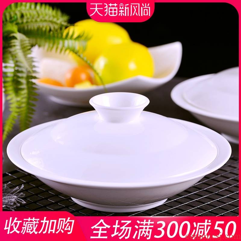 Jingdezhen porcelain ipads son home hotel creative combination of Chinese ceramic dish dribbling lid plate 8 inch combiner