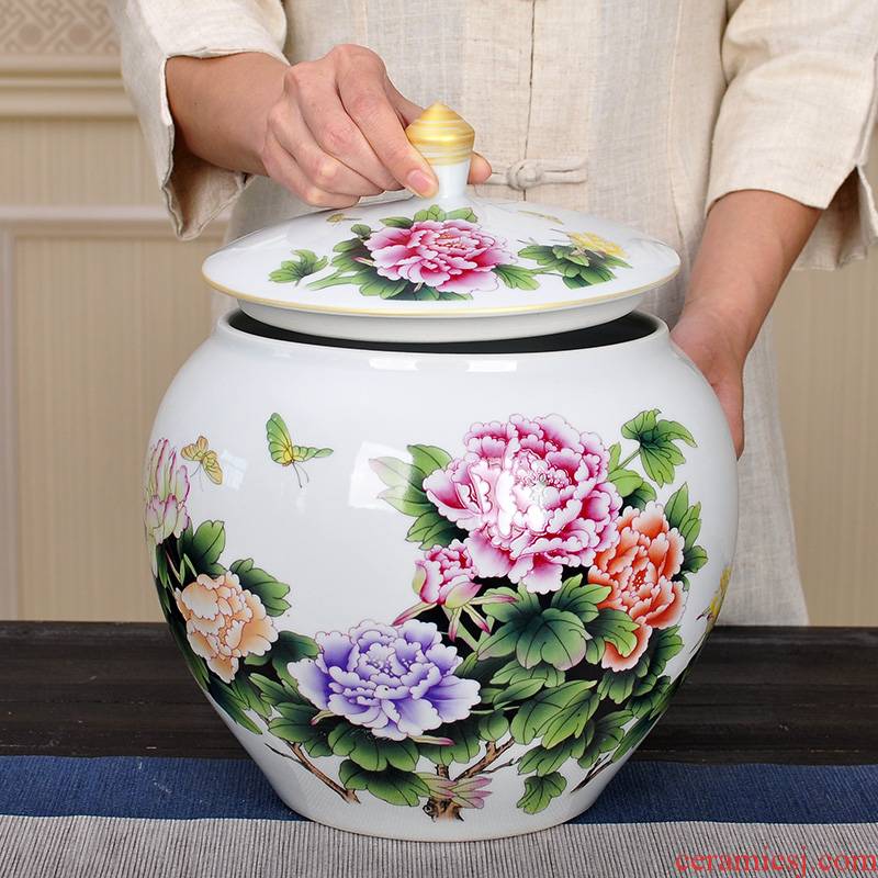Jingdezhen large in ceramic tea pot of creative move fashion furnishing articles 2 jins POTS sealed as cans moistureproof