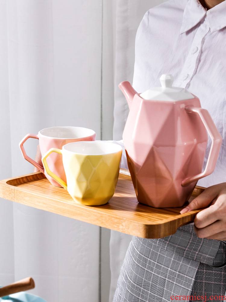 A content Nordic creative ceramic cold boiled water kettle large cold suits for domestic large capacity heat - resisting teapot kettle