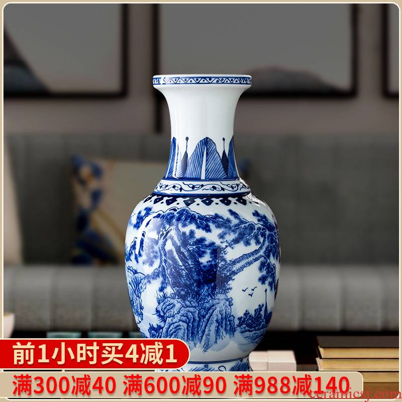 Antique vase of blue and white porcelain of jingdezhen ceramics furnishing articles sitting room adornment style restoring ancient ways household decoration porcelain