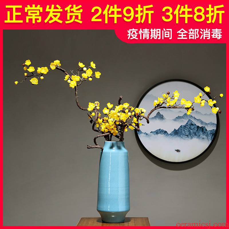 Chinese pottery and porcelain vase sitting room I and contracted household table flower arranging flower implement furnishing articles study mesa dry flower decoration