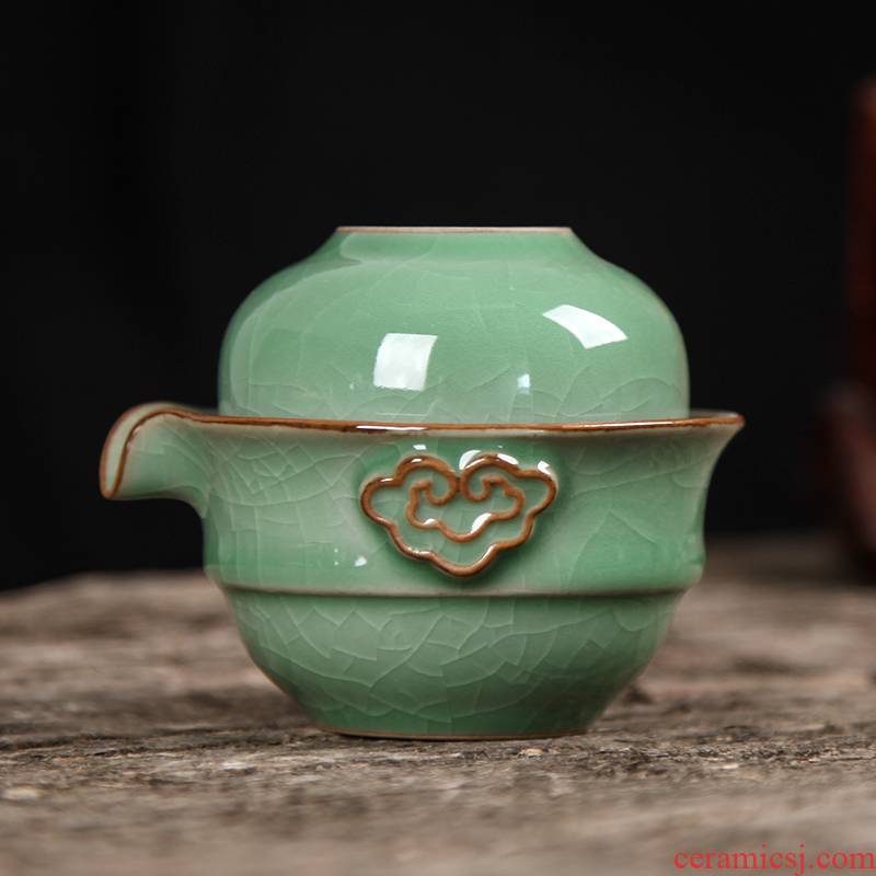 Get together scene scene celadon crack cup combo kung fu tea set a pot of a ceramic teapot ice crack travel tea set