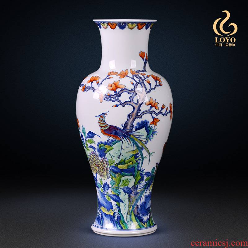 Jingdezhen ceramic vase famous blue and white color bucket hand - made the icing on the cake goddess of mercy bottle sitting room porch place a gift