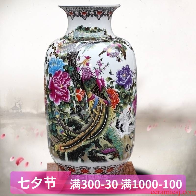 Jingdezhen ceramic birds pay homage to the king figure dry flower vase home sitting room study office mesa place adorn article