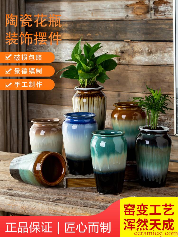 Jingdezhen new I and contracted glazed ceramic floret bottle furnishing articles sitting room study hydroponic potted flower decoration