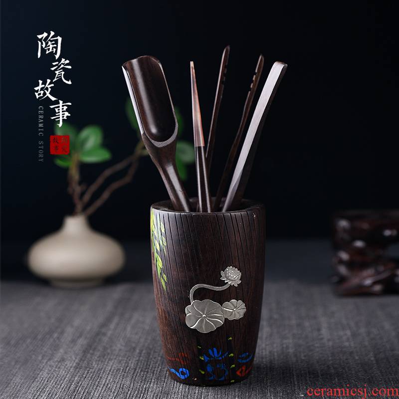 Ceramic tea story 6 gentleman kung fu tea sets accessories ChaGa tea spoon, knife 6 gentleman tea tool