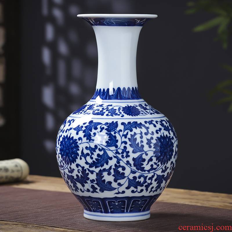 Jingdezhen ceramics antique Chinese blue and white porcelain vase household act the role ofing is tasted flower arranging rich ancient frame wine sitting room adornment