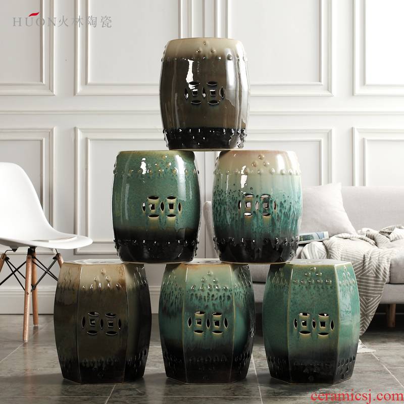 American new Chinese style coloured drawing or pattern porcelain ceramic drum who sitting room yard pier cold pier in shoes dressing who decorative furnishing articles