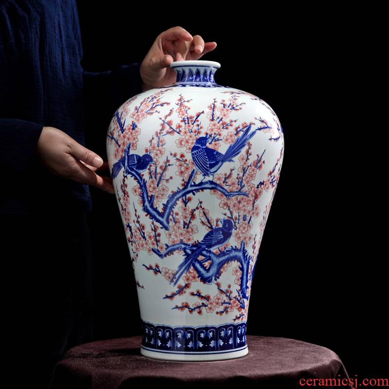 Jingdezhen blue and white youligong vase imitation the qing qianlong beaming mei bottles