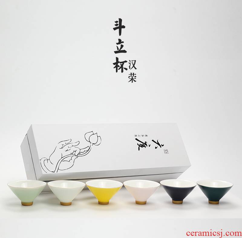Special suit seven cups of ceramic cups hand - made stroke tea sample tea cup package mail perfectly playable cup kung fu