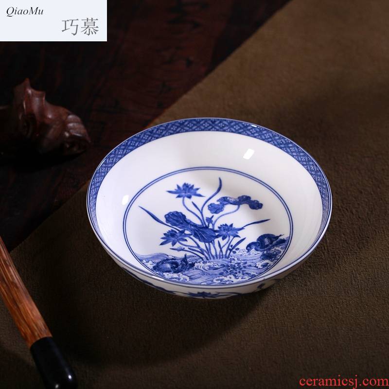 Qiao mu jingdezhen porcelain in the Ming and the qing dynasties 】 【 antique blue and white porcelain and tea cups kung fu tea bowl is antique