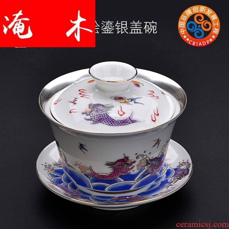 Submerged wood gode white porcelain coppering. As silver tureen size upset three bowl of household kung fu tea tea cup