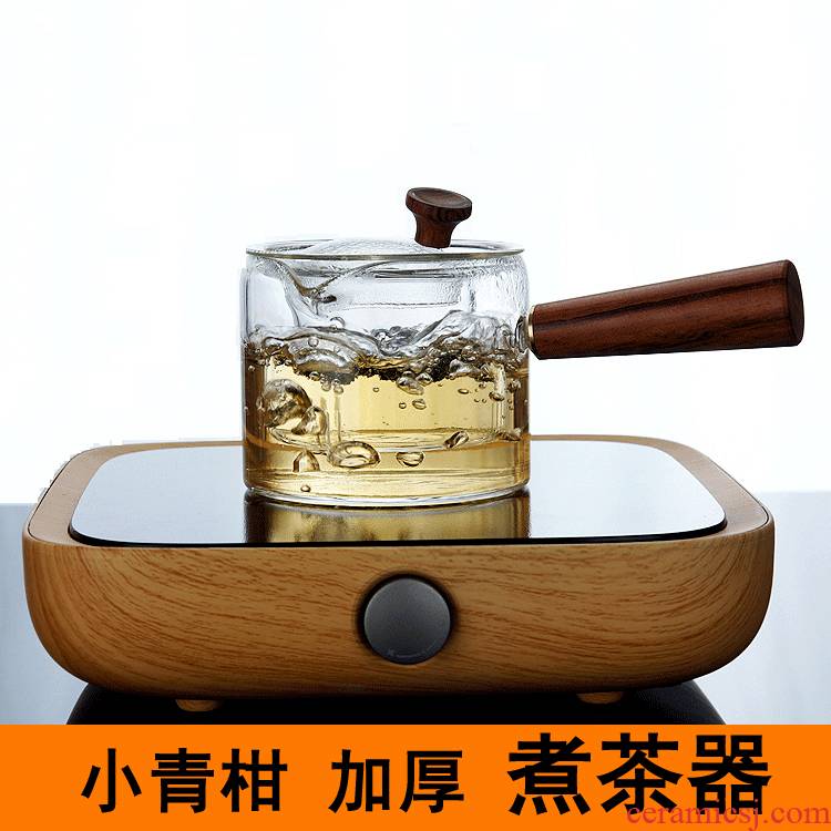 New 2 DaiDian TaoLu manual wood side boil pot of heat - resistant glass teapot Japanese tea upset the tea pot