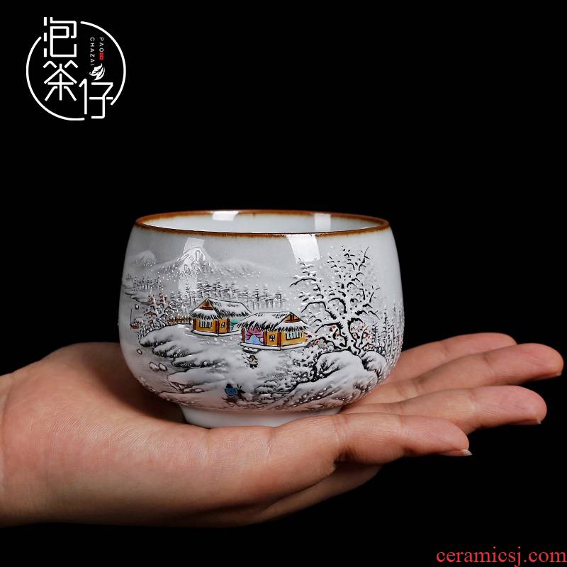 Tea seed, jingdezhen up manual pure hand - made ceramic masters cup kung fu Tea cup sample Tea cup but small Tea cups