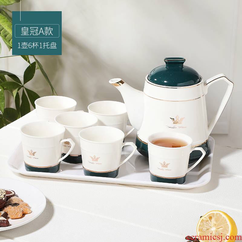 North European ceramic teapot set home sitting room heat - resistant glass cold contracted creative kettle with tea set
