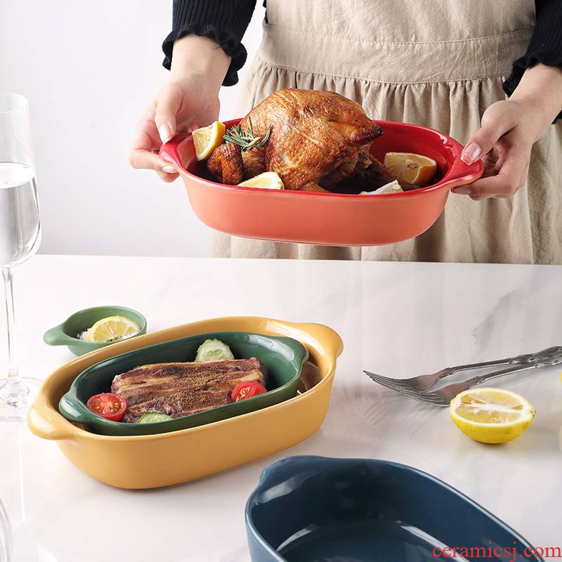 Cheese baked FanPan household ceramics baking oven microwave oven roasted bowl meshes for red plate tableware creative dishes
