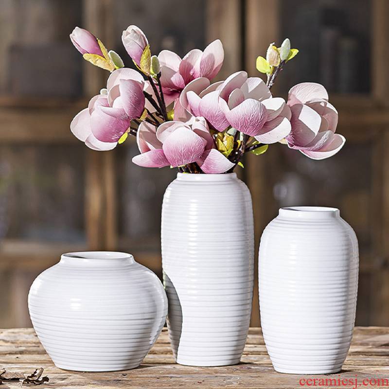 Dried flower vases, ceramic porcelain restoring ancient ways is the sitting room the Nordic table flower arranging water raise flower POTS American creative jewelry