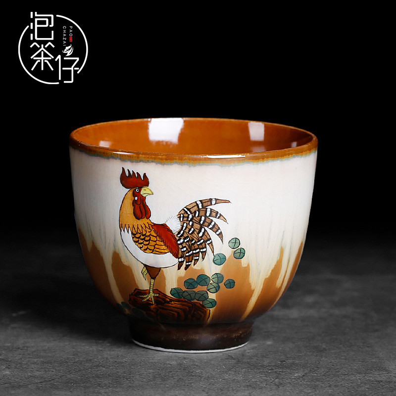 Tea seed jingdezhen hand - made up with the master cup of ceramic Tea individual cup large pure manual a single large cups