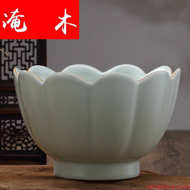 Flooded your up temperature bowl lotus wood large tureen cup wash to kung fu tea accessories ceramic tea to wash