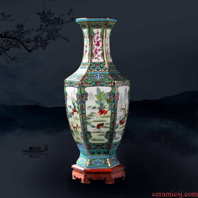 Jingdezhen ceramics vase furnishing articles of Chinese flower arranging office sitting room wine rich ancient frame TV ark, adornment