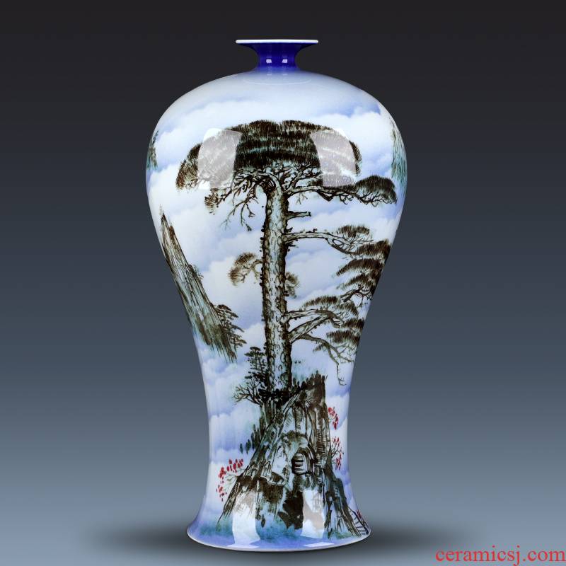The Master of jingdezhen chinaware big vase hand - made guest - the greeting pine furnishing articles gifts club villa hotel
