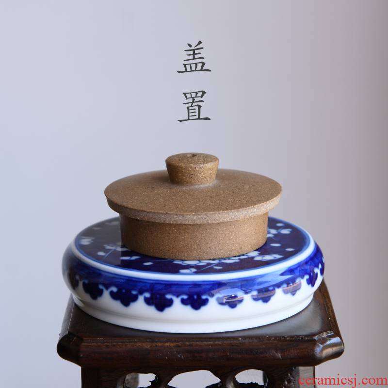 24 is jingdezhen ceramic cover rear hand - made kung fu tea set of blue and white porcelain accessories tea tea taking with zero