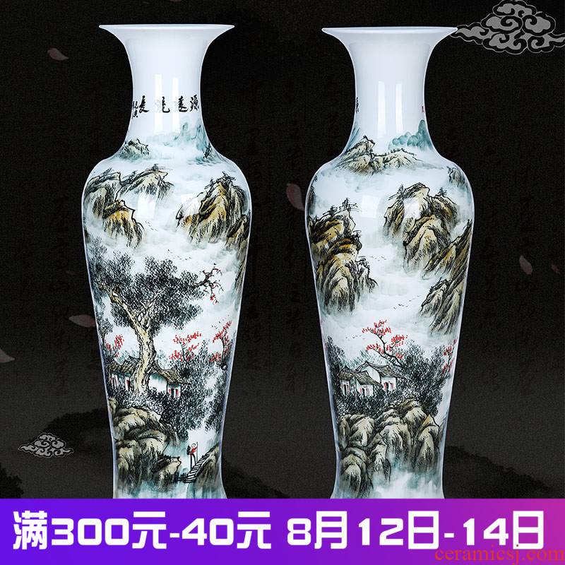 Has a long history in the jingdezhen ceramics landing large vases, hand - made landscape home sitting room place opening gifts