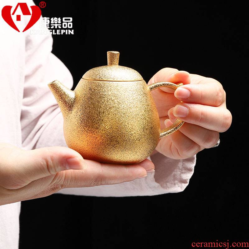 Recreational product gold grind arenaceous kettle pure manual it 24 k gold filtering little teapot tea, kungfu tea set