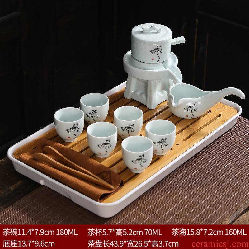 Celadon lazy tea set suit household contracted and I tea retro creative violet arenaceous kung fu tea kettle automatically
